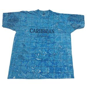 Vintage Caribbean Island All Over Graphic T Shirt